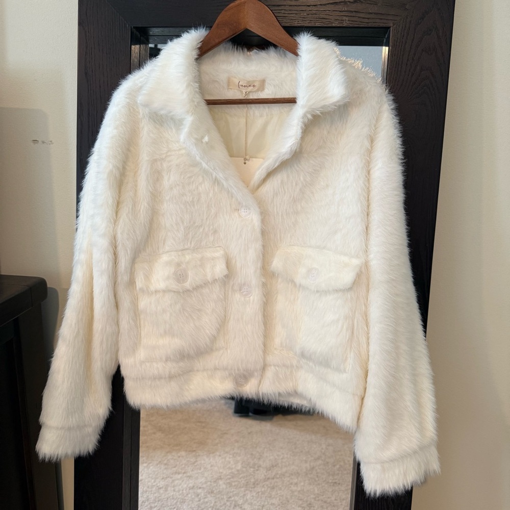 White Faux Fur Jacket